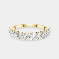 Surry 0.10ct oval North-South half set wedding band in 18ct yellow gold