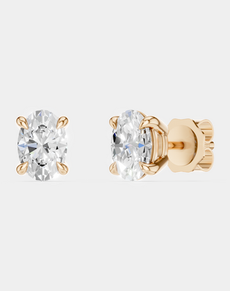 Madison 0.25ct oval cut lab-grown diamond studs in rose gold
