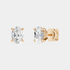 Madison 0.25ct oval cut lab-grown diamond studs in rose gold