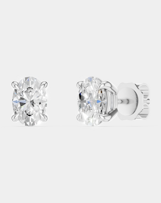 Madison 0.25ct oval cut lab-grown diamond studs in white gold