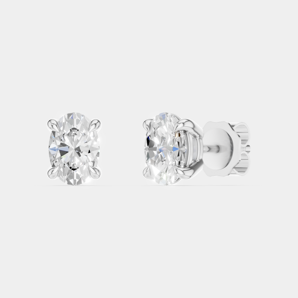 Madison 0.25ct oval cut lab-grown diamond studs in white gold