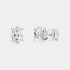 Madison 0.25ct oval cut lab-grown diamond studs in white gold