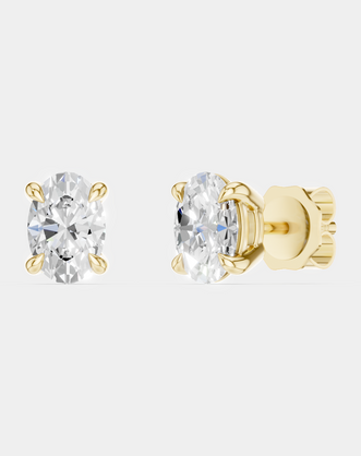 Madison 0.25ct oval cut lab-grown diamond studs in yellow gold