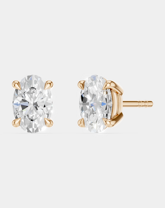 Madison 0.50ct oval cut lab-grown diamond studs in rose gold