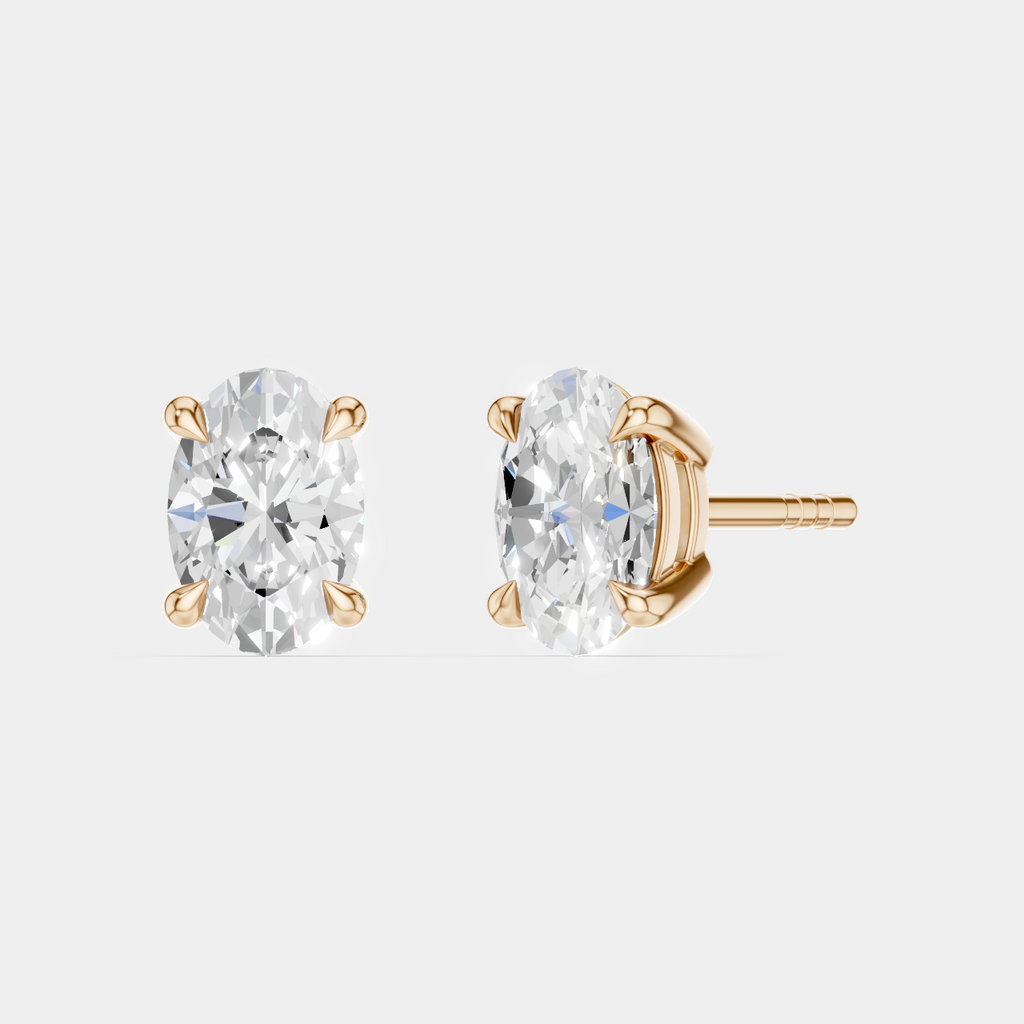 Madison 0.50ct oval cut lab-grown diamond studs in rose gold