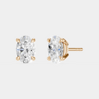 Madison 0.50ct oval cut lab-grown diamond studs in rose gold