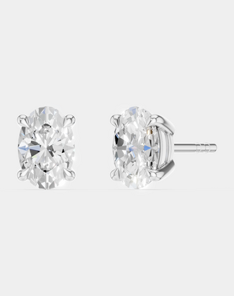 Madison 0.50ct oval cut lab-grown diamond studs in white gold