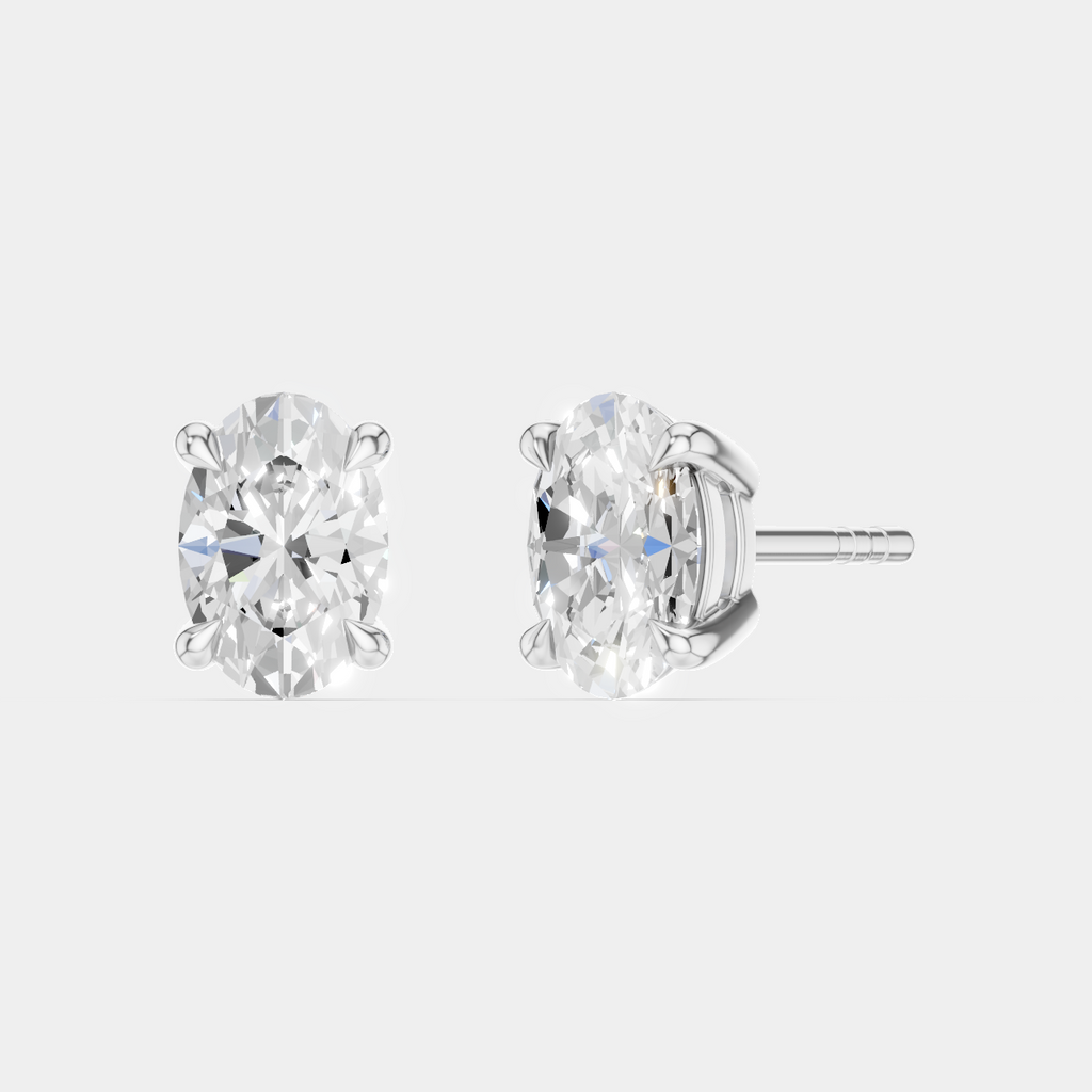 Madison 0.50ct oval cut lab-grown diamond studs in white gold