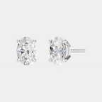 Madison 0.50ct oval cut lab-grown diamond studs in white gold