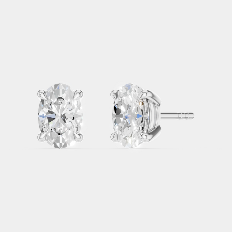 Madison 0.50ct oval cut lab-grown diamond studs in white gold