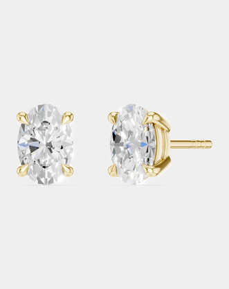 Madison 0.50ct oval cut lab-grown diamond studs in yellow gold