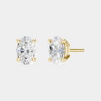 Madison 0.50ct oval cut lab-grown diamond studs in yellow gold