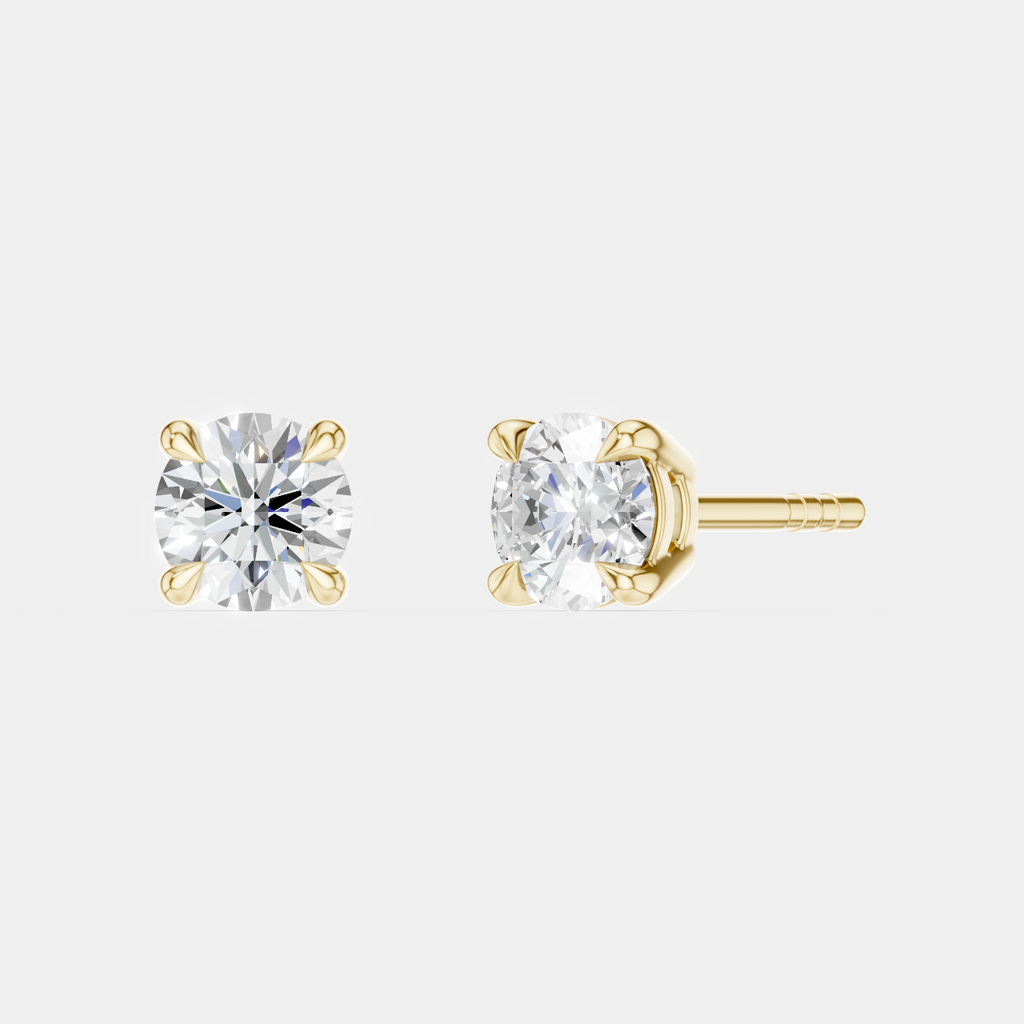 Mayfair 0.25ct round brilliant cut lab-grown diamond studs in yellow gold