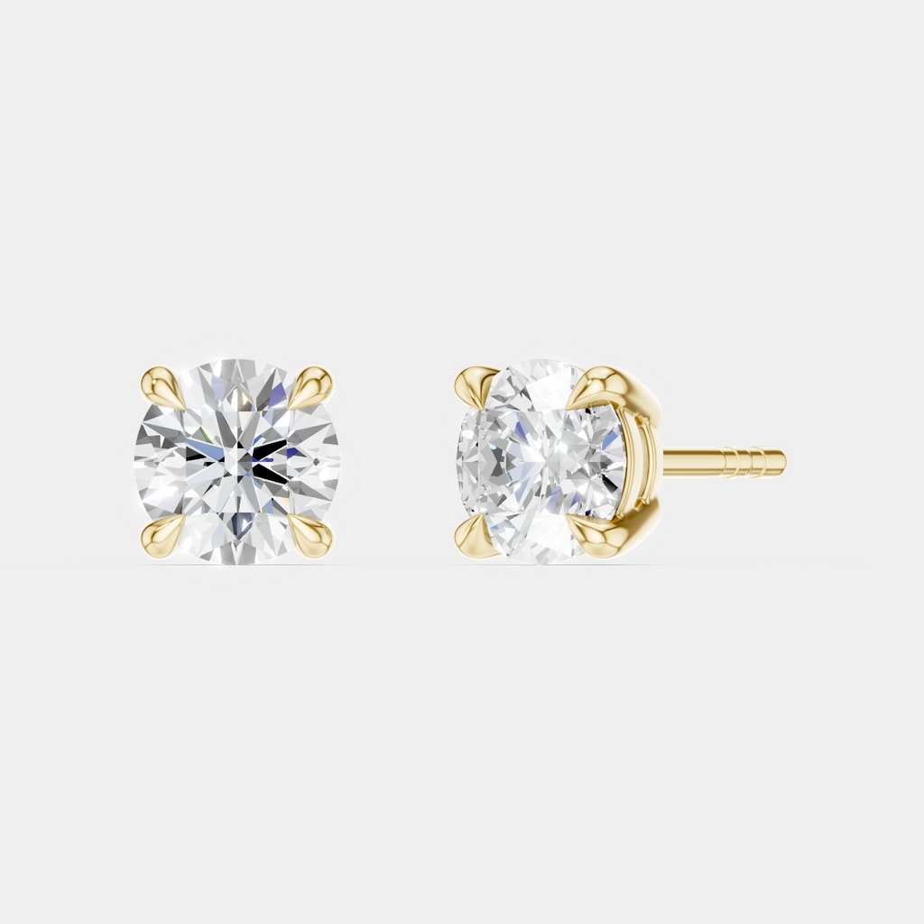 Mayfair 0.50ct round brilliant cut lab-grown diamond studs in yellow gold