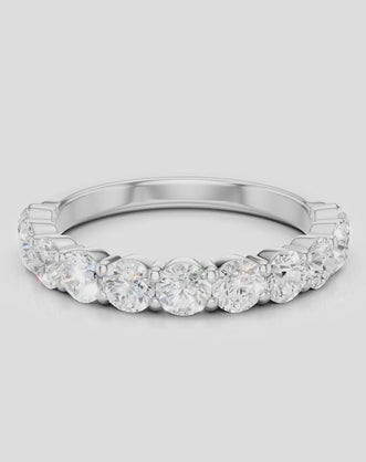 Paddington 3mm round brilliant half set wedding band in platinum