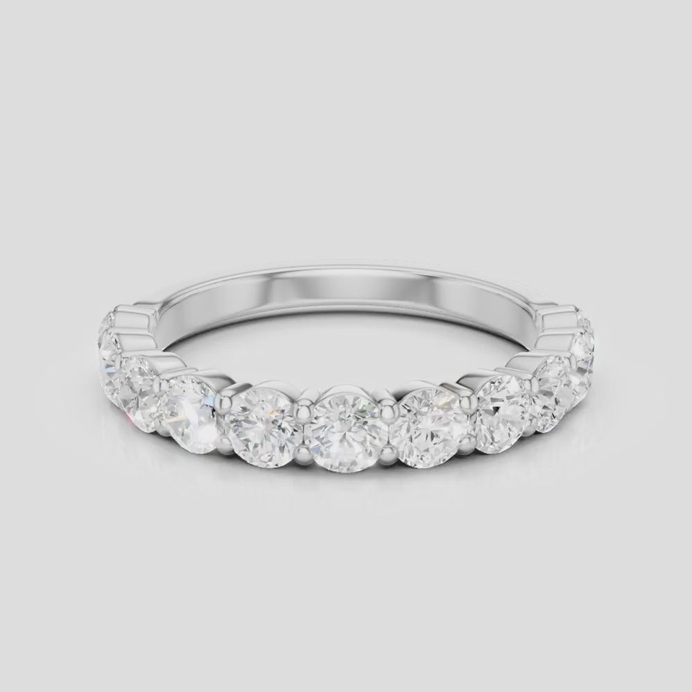 Paddington 3mm round brilliant half set wedding band in platinum