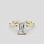 Lexington emerald cut solitaire classic engagement ring in 18ct yellow gold