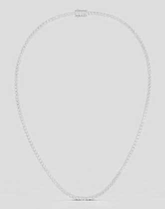 Lucile round brilliant claw set tennis necklace 10ct in white gold