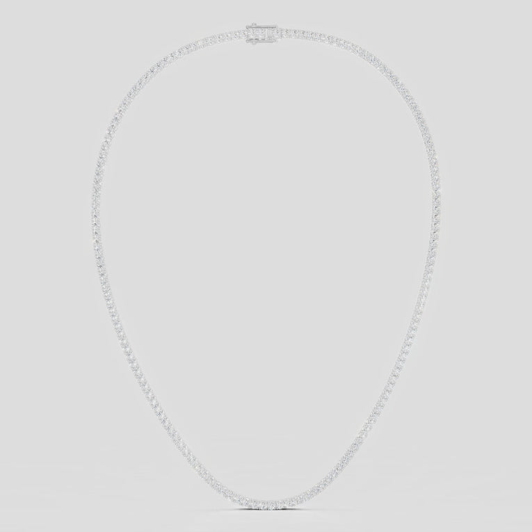 Lucile round brilliant claw set tennis necklace 10ct in white gold