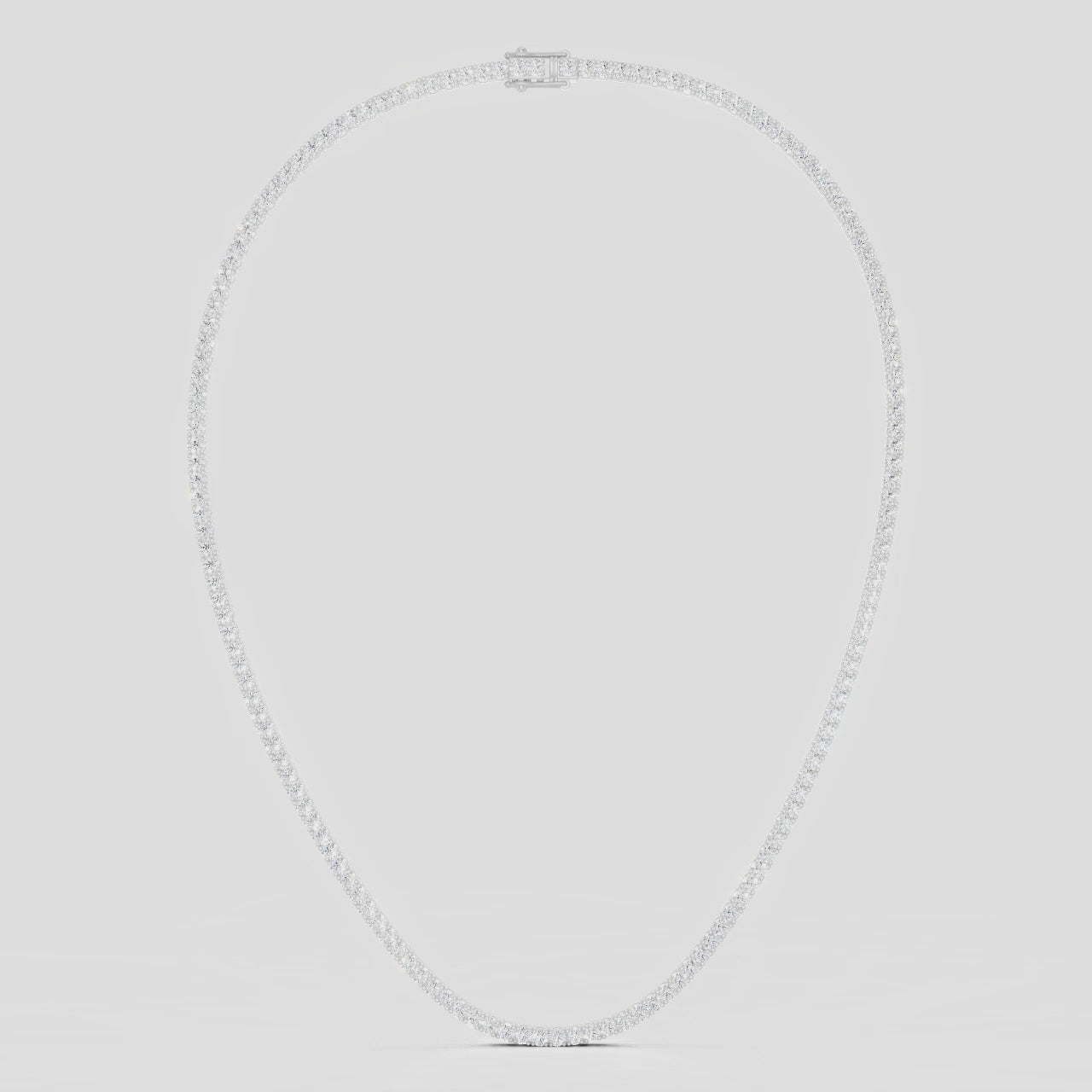 Lucile round brilliant claw set tennis necklace 10ct in white gold