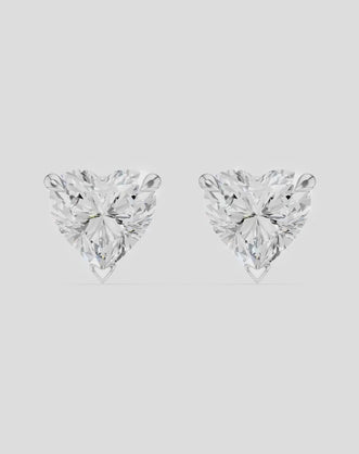 Kensington 1ct heart shape diamond studs in 18ct white gold