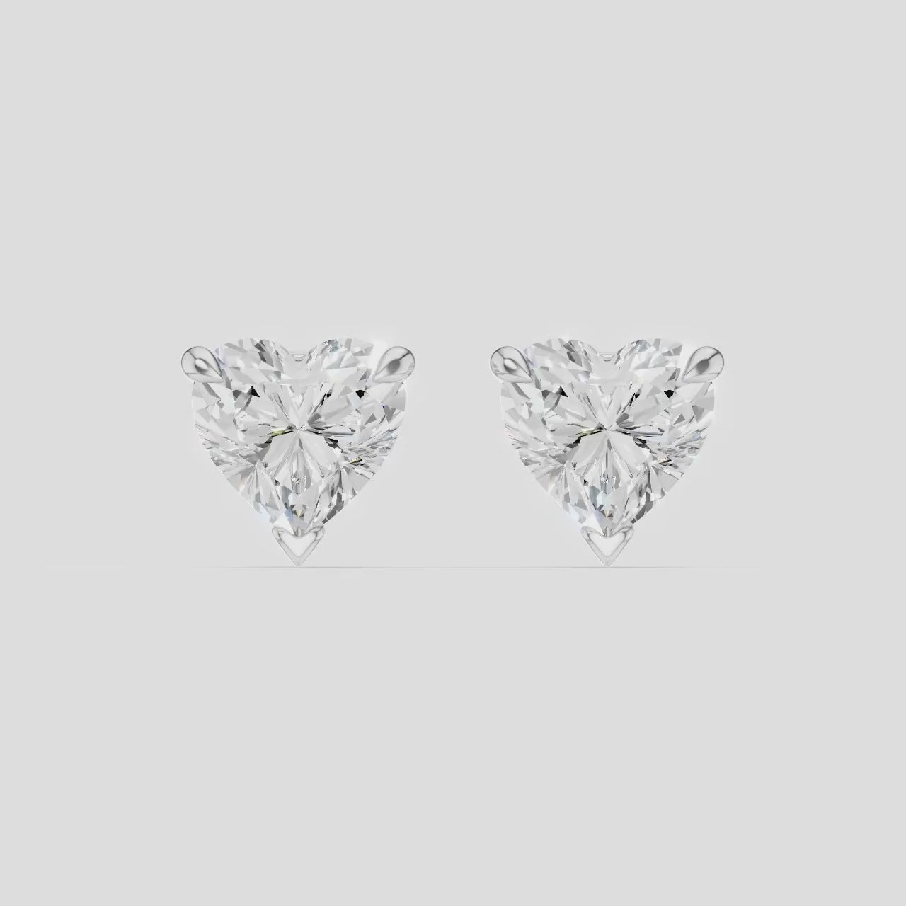 Kensington 1ct heart shape diamond studs in 18ct white gold
