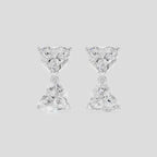 Notting romantic pair double 0.50ct heart shape drop earrings in 18ct white gold