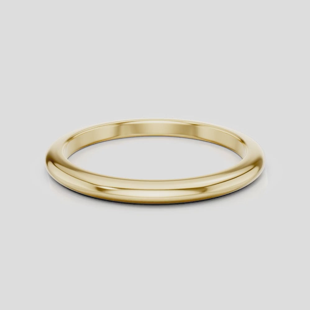 Cambon 1.8mm fine plain wedding band in 18ct yellow gold