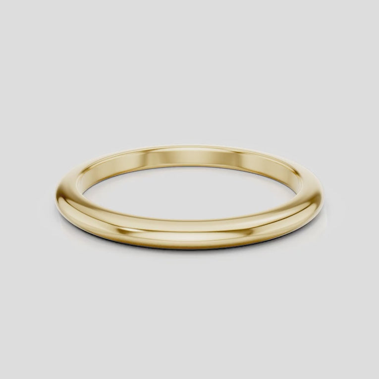 Cambon 1.8mm fine plain wedding band in 18ct yellow gold