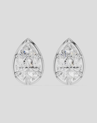 Moncur 1.5ct pear cut diamond studs in 18ct white gold