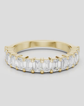 Vista 0.10ct Emerald Cut North-South Half Set Wedding Band