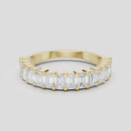 Vista 0.10ct Emerald Cut North-South Half Set Wedding Band
