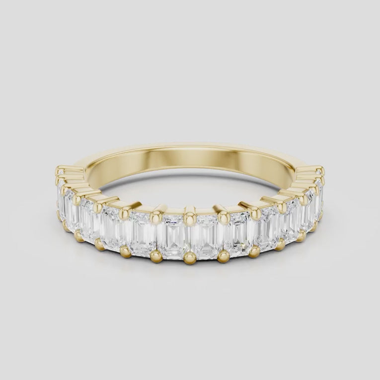 Vista 0.10ct Emerald Cut North-South Half Set Wedding Band