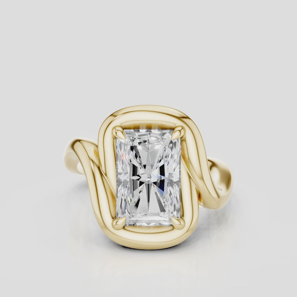 Nolita 2ct Radiant Cut Curved Band Pinky Ring