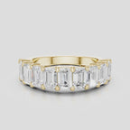 Soho 0.30ct emerald cut half eternity band in 18ct yellow gold