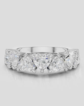 Melrose 0.30ct heart shape half eternity band in platinum