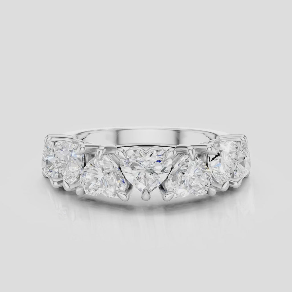 Melrose 0.30ct heart shape half eternity band in platinum