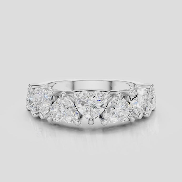Melrose 0.30ct heart shape half eternity band in platinum