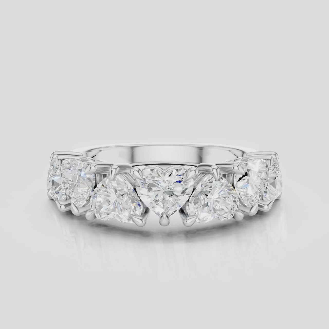 Melrose 0.30ct heart shape half eternity band in platinum