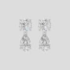 Saville 0.50ct round brilliant pear cut drop earrings in 18ct white gold