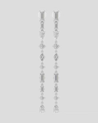 Tribeca mixed shape statement drop earrings in 18ct white gold