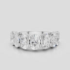 Cler 0.50ct oval half eternity band in 18ct white gold
