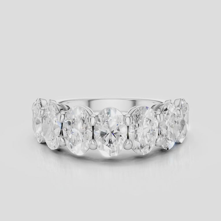 Cler 0.50ct oval half eternity band in 18ct white gold