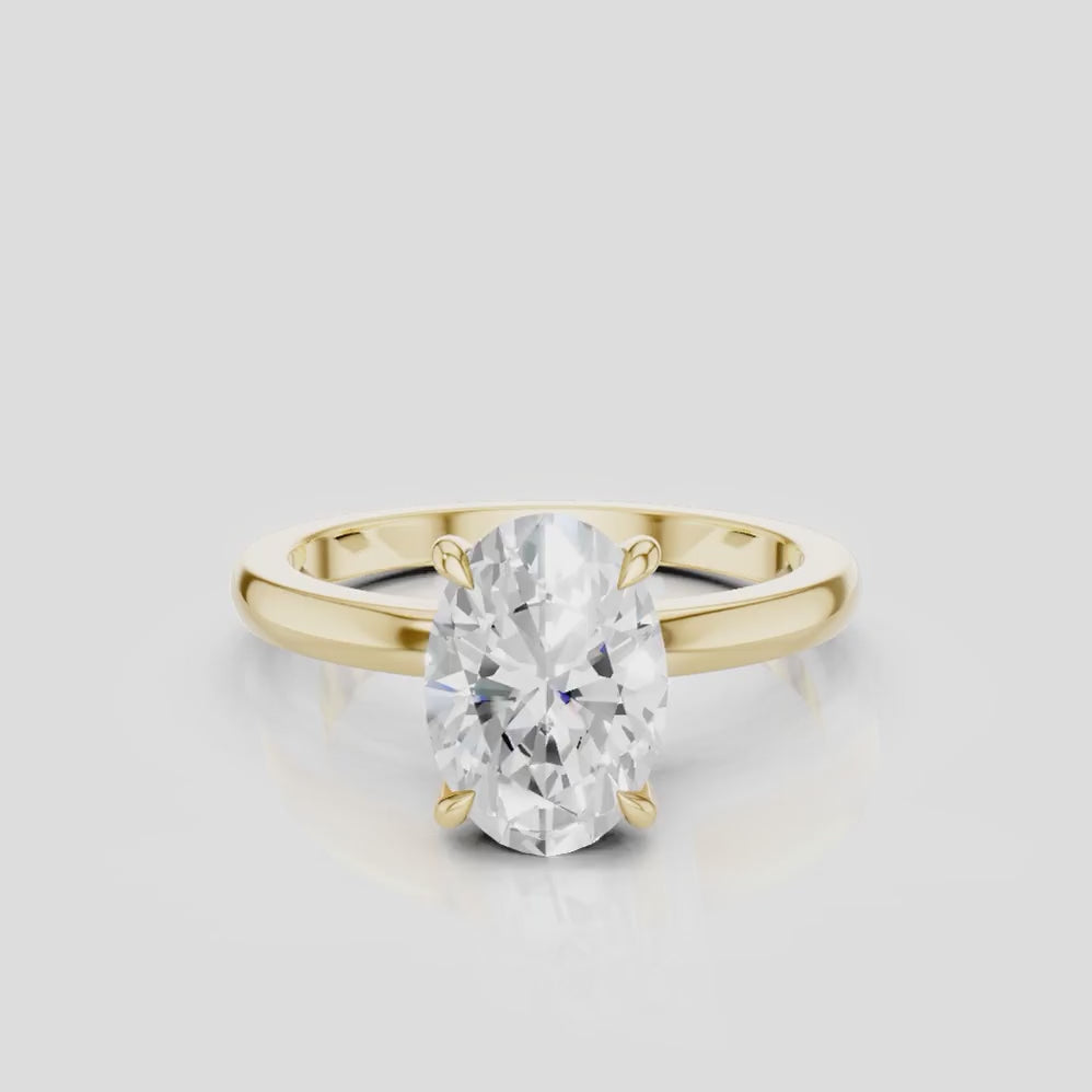  Florence oval solitaire classic engagement ring in 18ct yellow gold