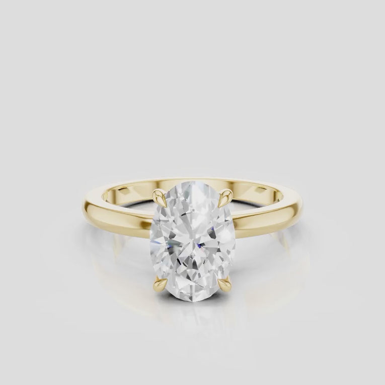  Florence oval solitaire classic engagement ring in 18ct yellow gold