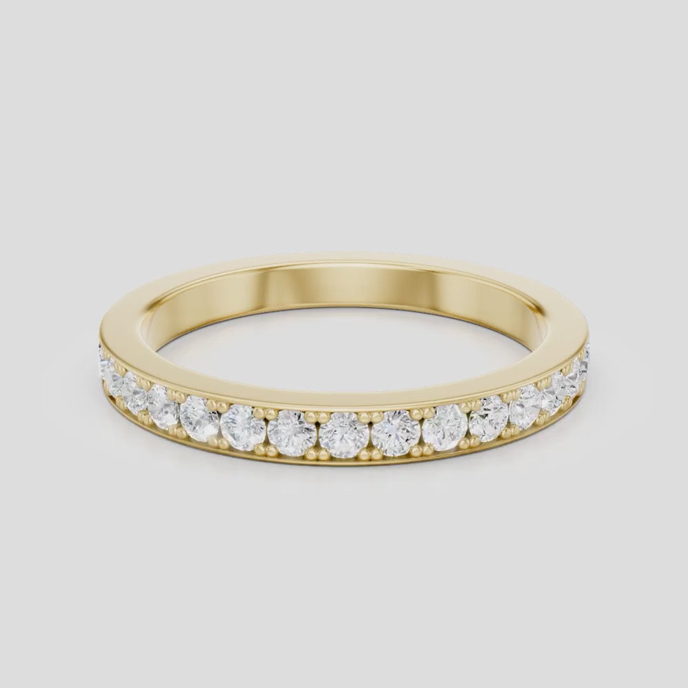 Lennox 1.8mm Round Brilliant Grain Set Half Set Wedding Band