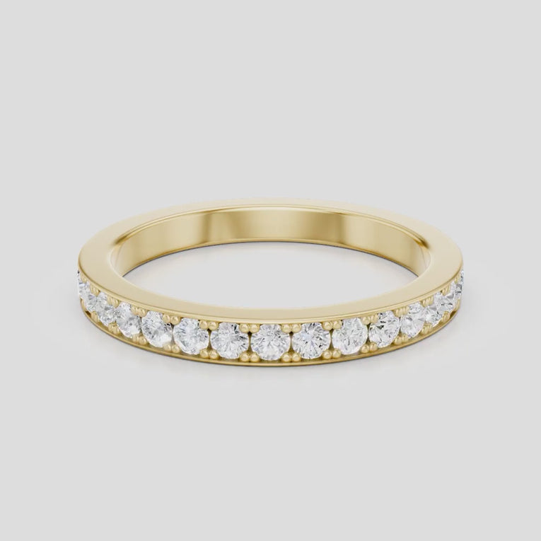 Lennox 1.8mm Round Brilliant Grain Set Half Set Wedding Band