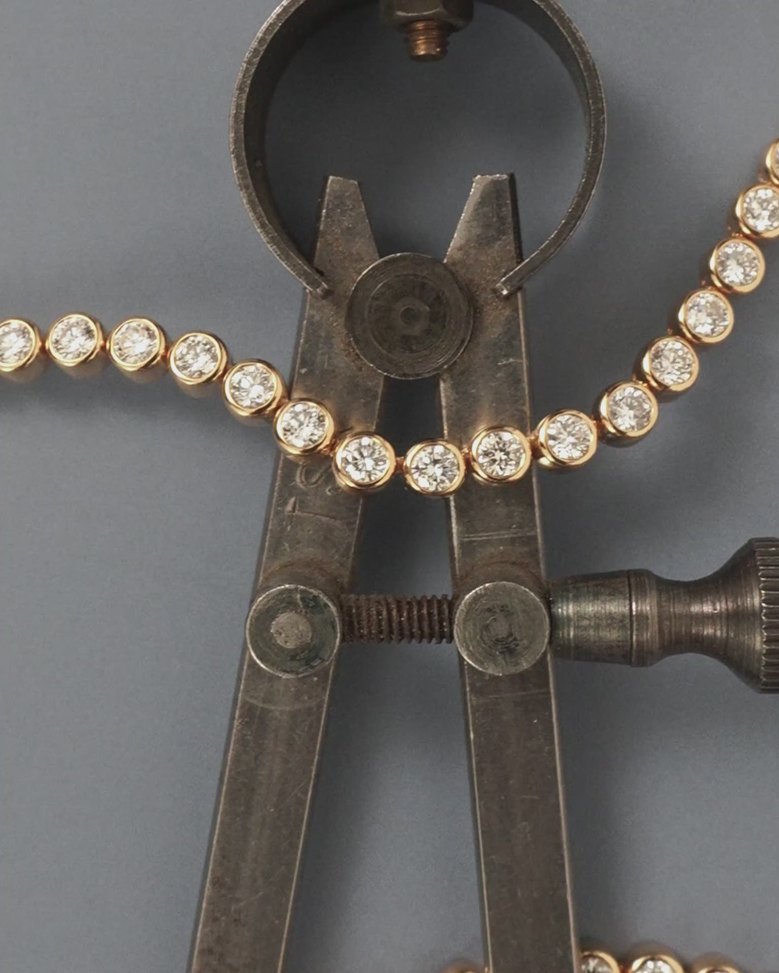 York bezel set tennis necklace in 18ct yellow gold