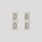 Charlot double 0.50ct emerald cut drop earrings in 18ct yellow gold
