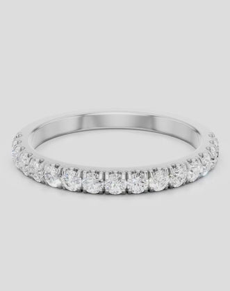 Carson 1.8mm round brilliant half set wedding band in 18ct white gold